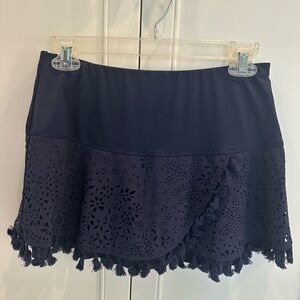 Lucky in Love Dark Blue Skirt with Tassel Detail